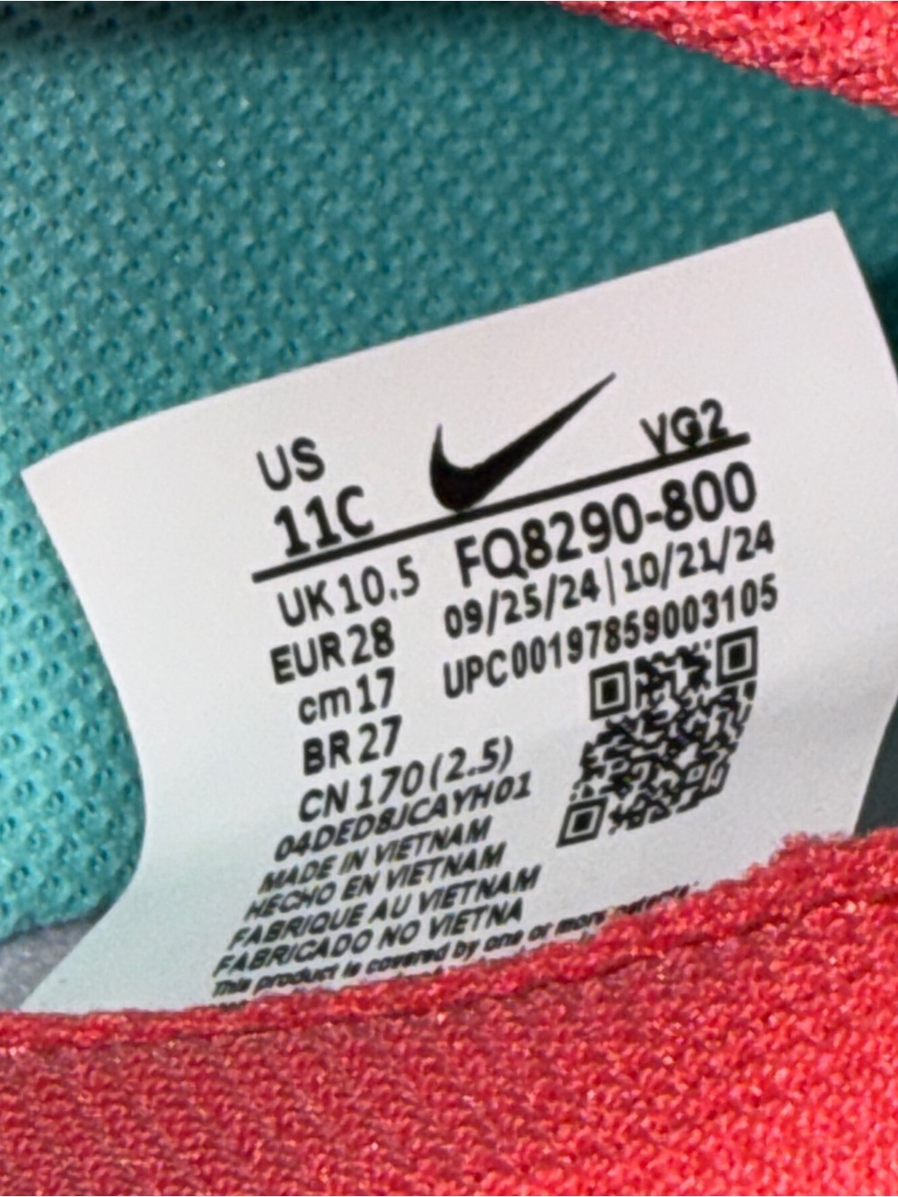 Nike Jr Mercurial Vapor 16 Club Cleats Ember Glow Pink Teal Sz 11C FQ8290-800 - Picture 5 of 15